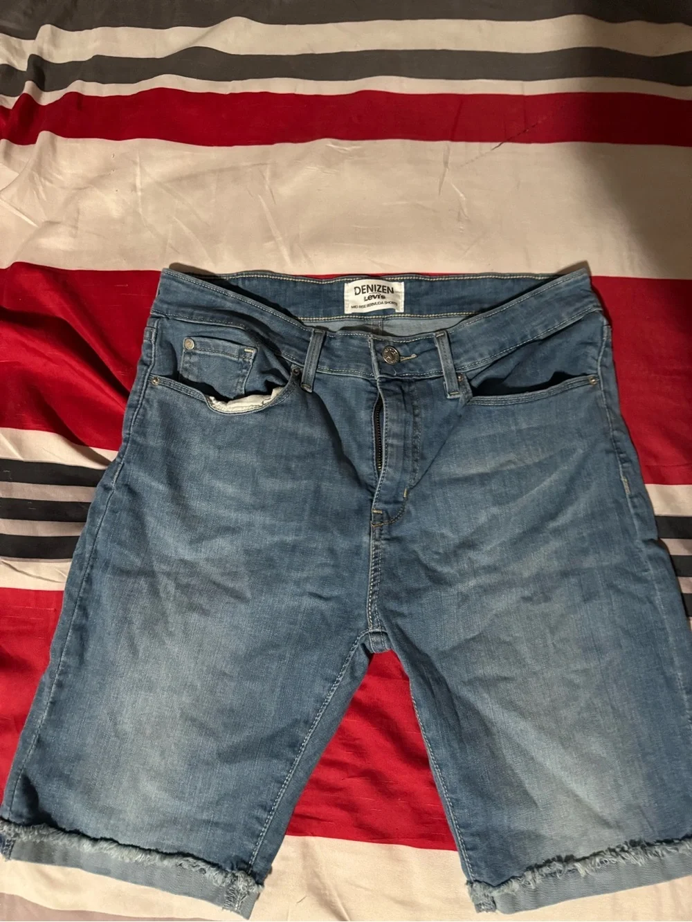 WomenBlue Denim mid rise Jeans Shorts